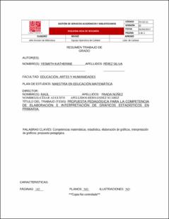 Portada Propuesta pedagógica para la competencia de elaboración e interpretación de gráficos estadísticos en primaria