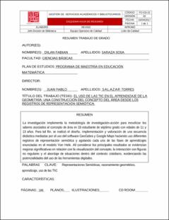 Portada El uso de las tic en el aprendizaje de la geometría: una construcción del concepto del área desde los registros de representación semiótica.