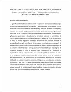 Portada Análisis de la actividad antifúngica del duramen de platymiscium pinnatum: tamizaje fitoquímico y potenciales mecanismos de acción de compuestos bioactivos