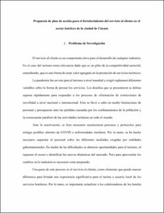 Portada Propuesta de plan de acción para el fortalecimiento del servicio al cliente en el  sector hotelero de la ciudad de Cúcuta
