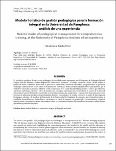 Portada Modelo holístico de gestión pedagógica para la formación integral en la Universidad de Pamplona: análisis de una experiencia