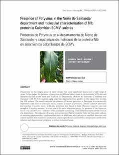Portada Presence of Potyvirus in the Norte de Santander department and molecular characterization of NIb protein in Colombian SCMV isolates