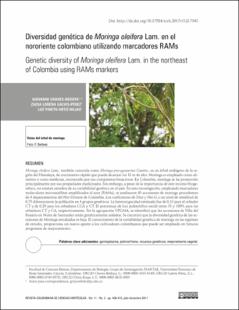 Portada Diversidad genética de Moringa oleifera Lam. en el nororiente colombiano utilizando marcadores RAMs